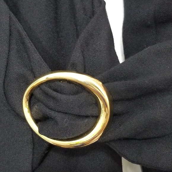 Nicole Neault Vintage Black Retro 100% Wool Bucklet Long Sleeve 80's Dress - Picture 4 of 9